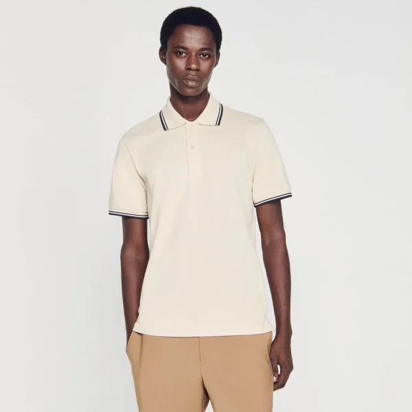 Sandro Paris Polo Pique De Algodao-Homem Camisetas E Pólos