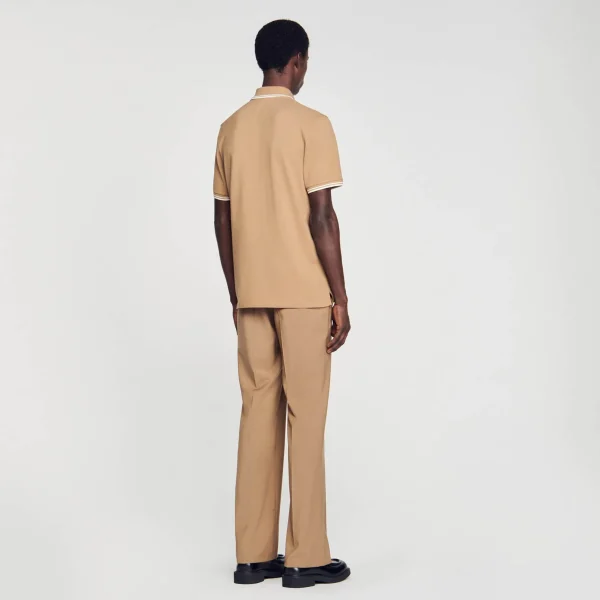 Sandro Paris Polo Pique De Algodao-Homem Camisetas E Pólos