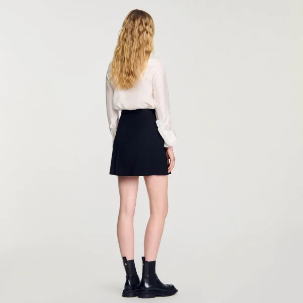 Sandro Paris Saia Curta Com Pregas Acolchoadas-Mulheres Saias E Shorts