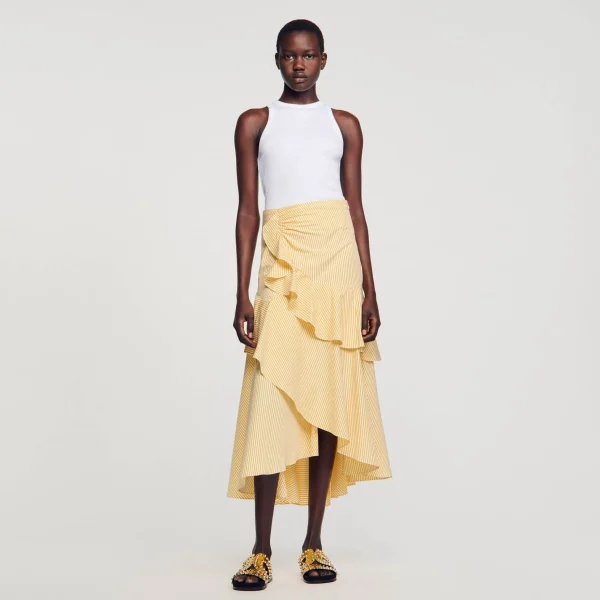 Sandro Paris Saia Longa Assimetrica-Mulheres Saias E Shorts