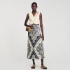 Sandro Paris Saia Longa Esvoacante Com Bandana-Mulheres Saias E Shorts