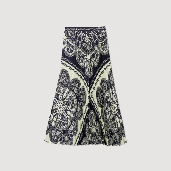 Sandro Paris Saia Longa Esvoacante Com Bandana-Mulheres Saias E Shorts