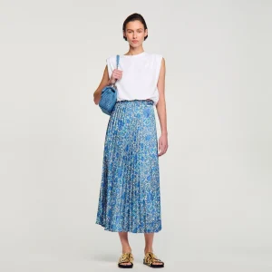 Sandro Paris Saia Longa Fluida Com Estampa Floral-Mulheres Saias E Shorts
