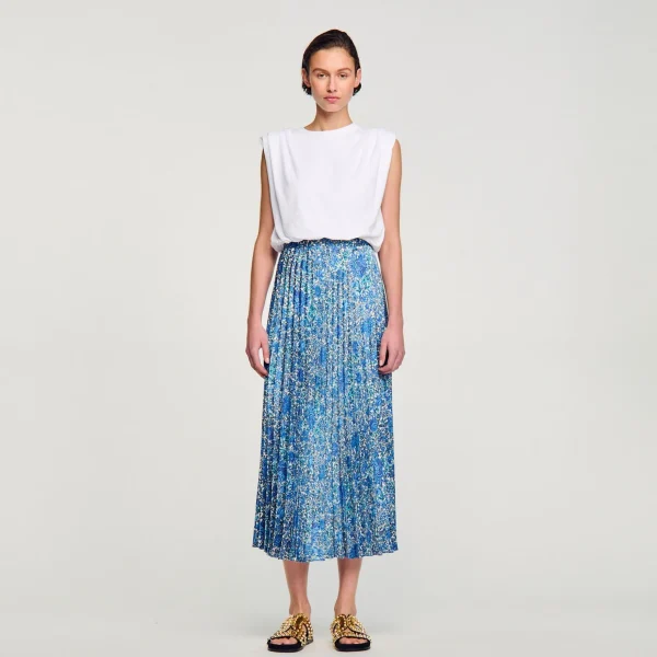 Sandro Paris Saia Longa Fluida Com Estampa Floral-Mulheres Saias E Shorts