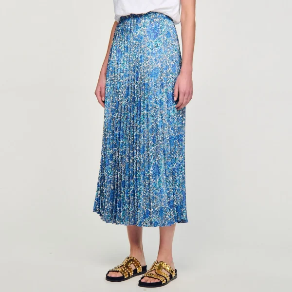 Sandro Paris Saia Longa Fluida Com Estampa Floral-Mulheres Saias E Shorts