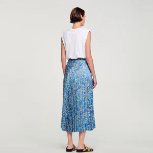 Sandro Paris Saia Longa Fluida Com Estampa Floral-Mulheres Saias E Shorts