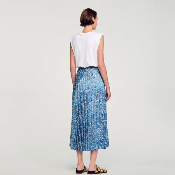 Sandro Paris Saia Longa Fluida Com Estampa Floral-Mulheres Saias E Shorts
