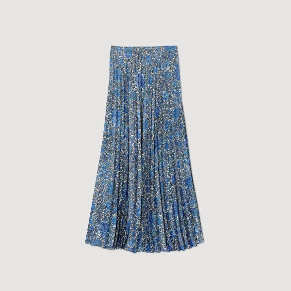 Sandro Paris Saia Longa Fluida Com Estampa Floral-Mulheres Saias E Shorts