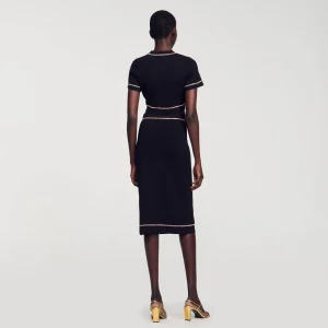 Sandro Paris Saia Midi Com Strass-Mulheres Conjuntos