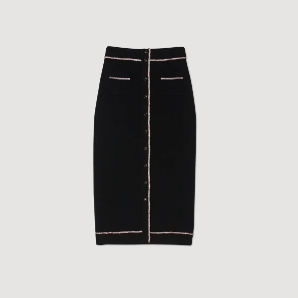 Sandro Paris Saia Midi Com Strass-Mulheres Conjuntos