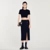 Sandro Paris Saia Midi De Tweed-Mulheres Saias E Shorts