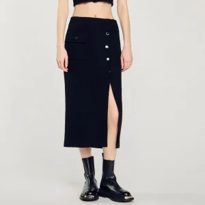 Sandro Paris Saia Midi De Tweed-Mulheres Saias E Shorts