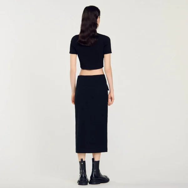 Sandro Paris Saia Midi De Tweed-Mulheres Saias E Shorts