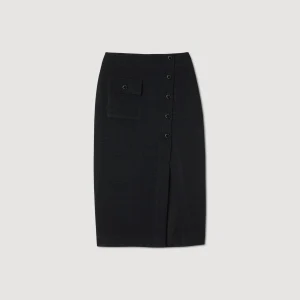 Sandro Paris Saia Midi De Tweed-Mulheres Saias E Shorts