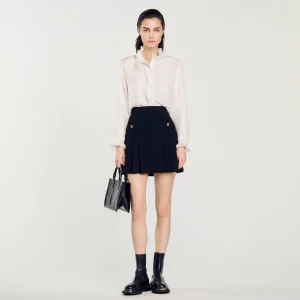 Sandro Paris Saia Plissada De Tweed-Mulheres Conjuntos