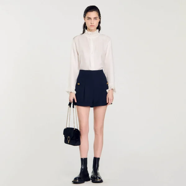 Sandro Paris Shorts Com Bainha-Mulheres Saias E Shorts