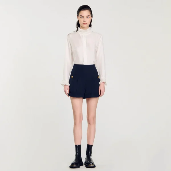 Sandro Paris Shorts Com Bainha-Mulheres Saias E Shorts