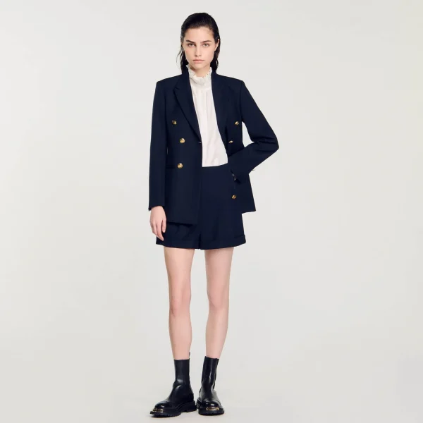 Sandro Paris Shorts Com Bainha-Mulheres Saias E Shorts