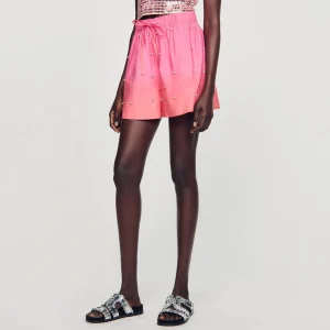 Sandro Paris Shorts Com Strass-Mulheres Conjuntos