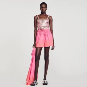 Sandro Paris Shorts Com Strass-Mulheres Conjuntos