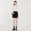 Sandro Paris Shorts De Cintura Alta Com Botoes-Mulheres Saias E Shorts