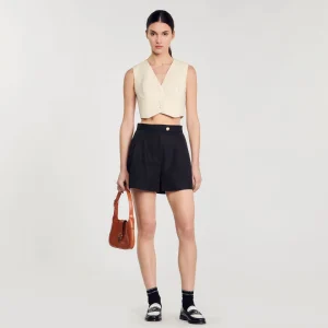 Sandro Paris Shorts De Gabardina-Mulheres Saias E Shorts