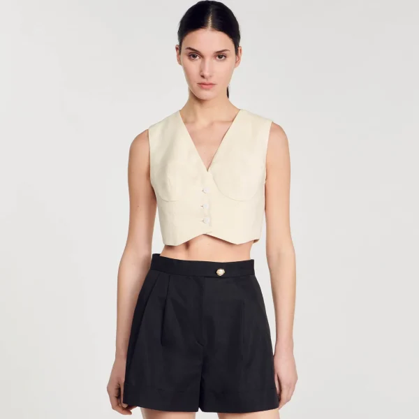 Sandro Paris Shorts De Gabardina-Mulheres Saias E Shorts