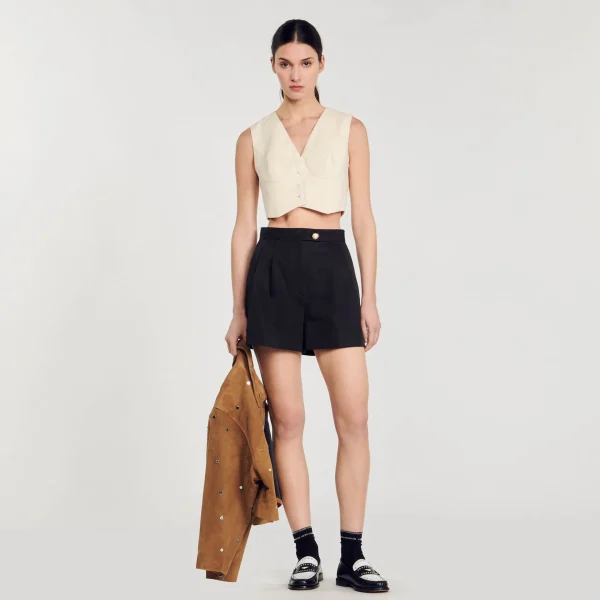 Sandro Paris Shorts De Gabardina-Mulheres Saias E Shorts