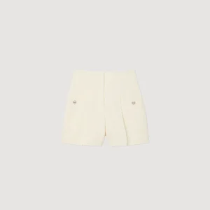 Sandro Paris Shorts De Tweed Com Cintura Alta-Mulheres Se Adequa