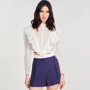 Sandro Paris Shorts Listrados-Mulheres Conjuntos
