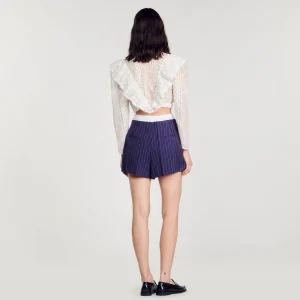 Sandro Paris Shorts Listrados-Mulheres Conjuntos