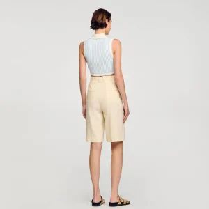 Sandro Paris Sueter Cropped Listrado-Mulheres Conjuntos