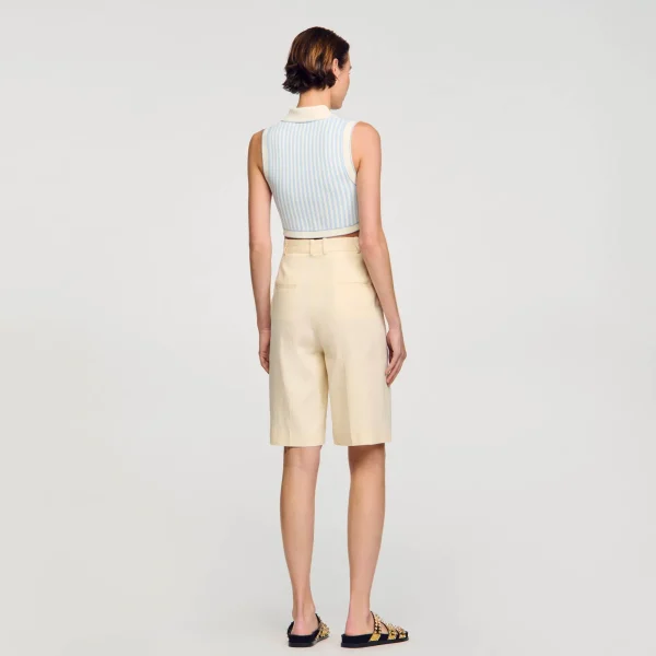 Sandro Paris Sueter Cropped Listrado-Mulheres Conjuntos