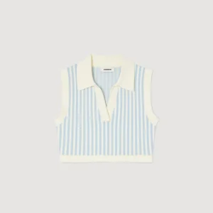 Sandro Paris Sueter Cropped Listrado-Mulheres Conjuntos