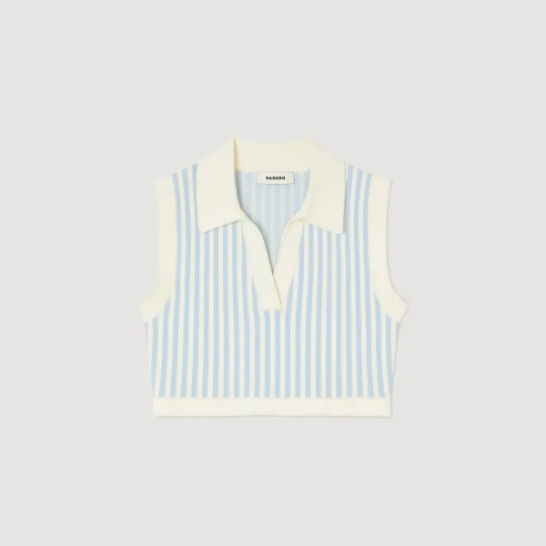 Sandro Paris Sueter Cropped Listrado-Mulheres Conjuntos