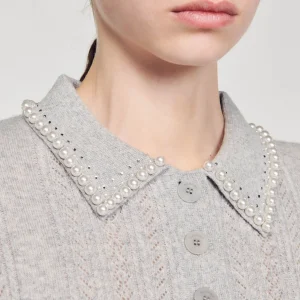 Sandro Paris Sueter Curto Tipo Polo-Mulheres Suéteres E Cardigans