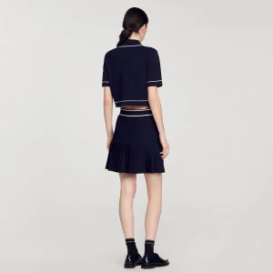 Sandro Paris Sueter Curto Tipo Polo-Mulheres Suéteres E Cardigans