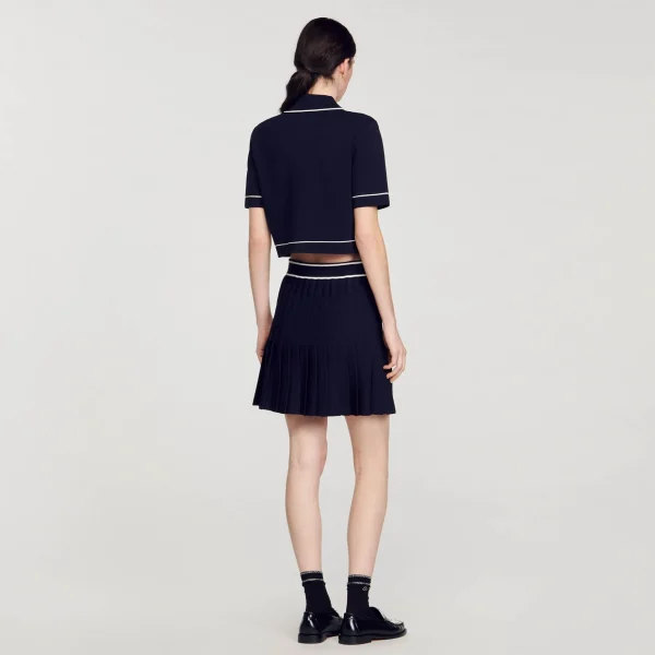Sandro Paris Sueter Curto Tipo Polo-Mulheres Suéteres E Cardigans