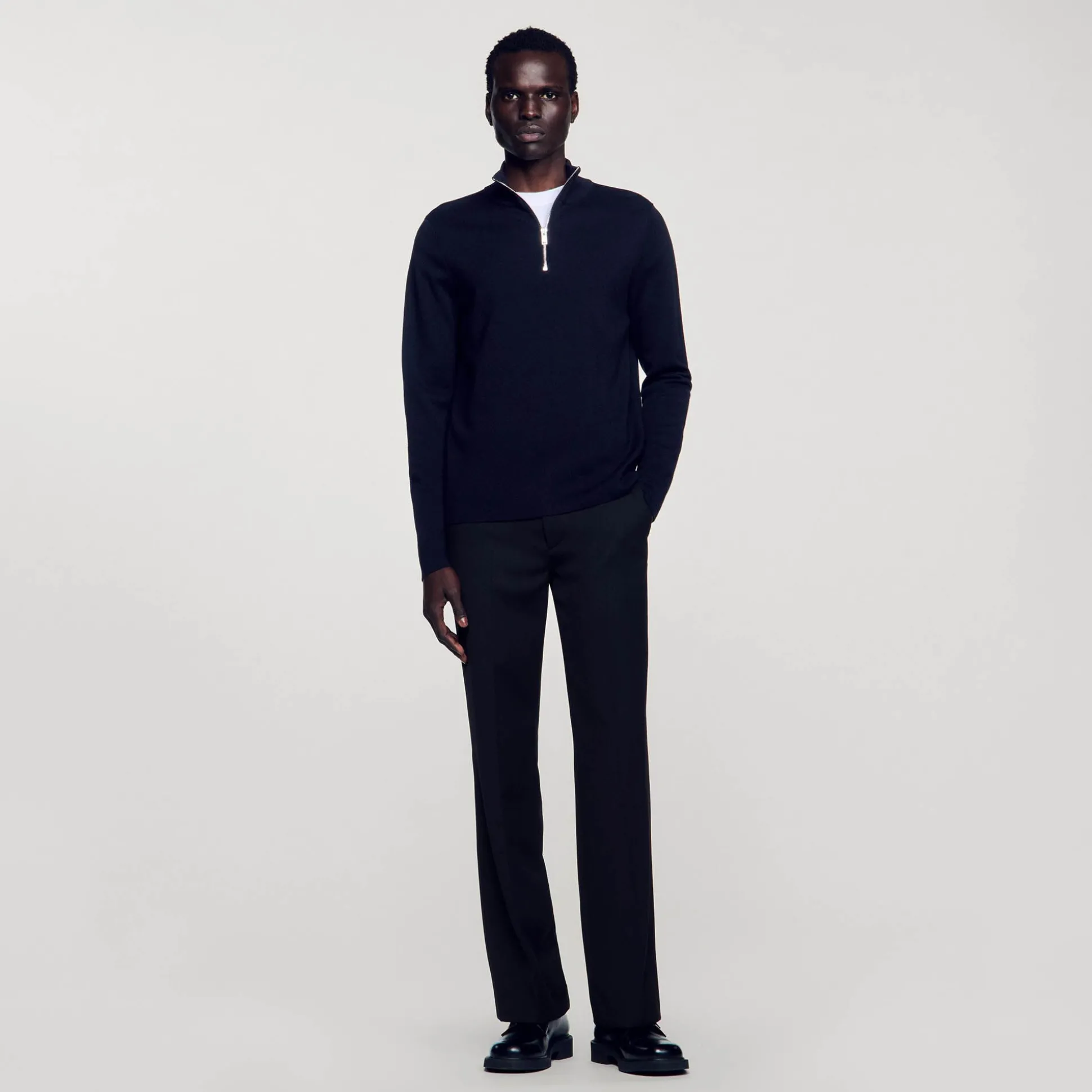 sueter_de_la_com_ziper_0.webp Sandro Paris Sueter De La Com Ziper-Homem Suéteres E Coletes