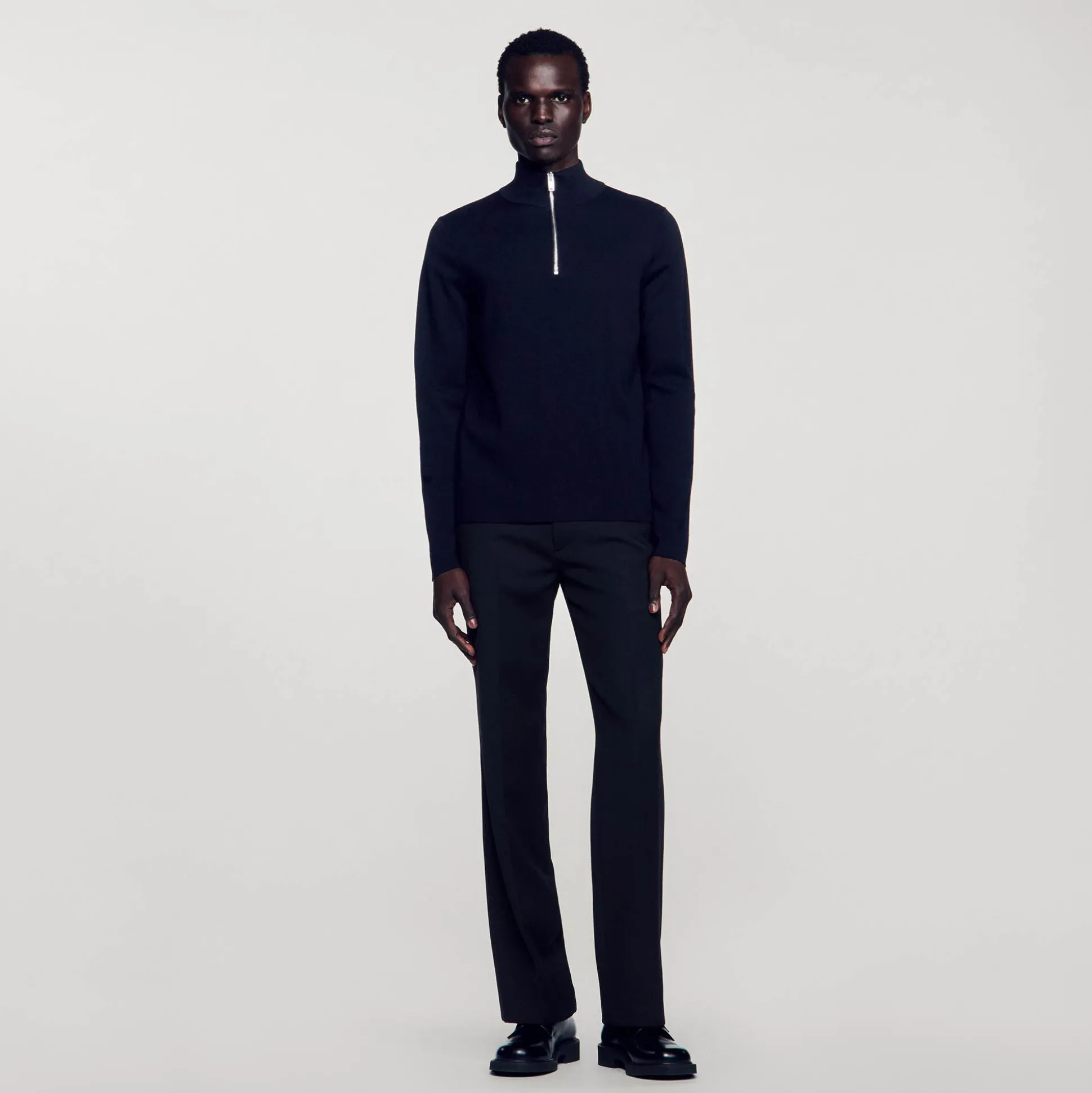 sueter_de_la_com_ziper_1.webp Sandro Paris Sueter De La Com Ziper-Homem Suéteres E Coletes