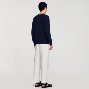 Sandro Paris Sueter Jacquard Com Flor-Homem Suéteres E Coletes