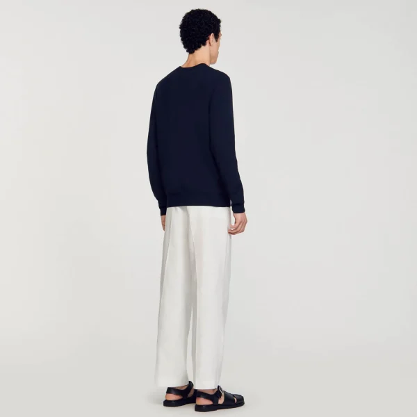 Sandro Paris Sueter Jacquard Com Flor-Homem Suéteres E Coletes