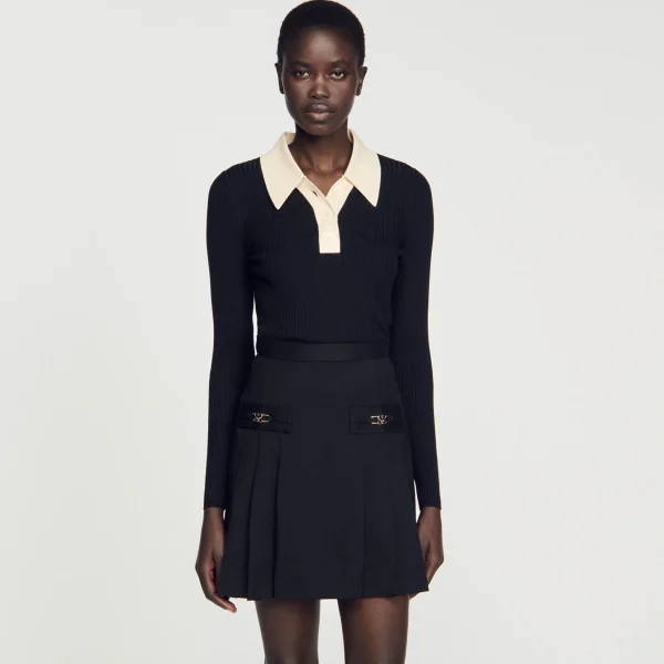 Sandro Paris Sueter Polo Tricotado-Mulheres Suéteres E Cardigans