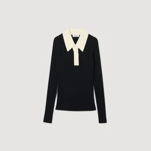 Sandro Paris Sueter Polo Tricotado-Mulheres Suéteres E Cardigans