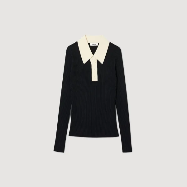 Sandro Paris Sueter Polo Tricotado-Mulheres Suéteres E Cardigans