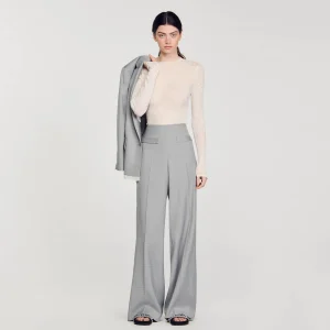 Sandro Paris Sueter Transparente Com Strass-Mulheres Suéteres E Cardigans