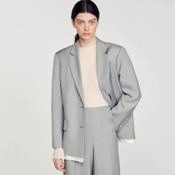 Sandro Paris Sueter Transparente Com Strass-Mulheres Suéteres E Cardigans