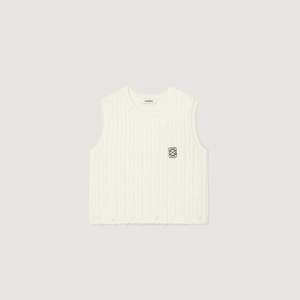 Sandro Paris Sueter Tricotado Sem Mangas-Mulheres Suéteres E Cardigans