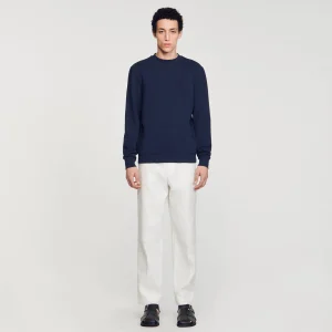 Sandro Paris Sweatshirt De Algodao Com Flor-Homem Moletons E Jogging