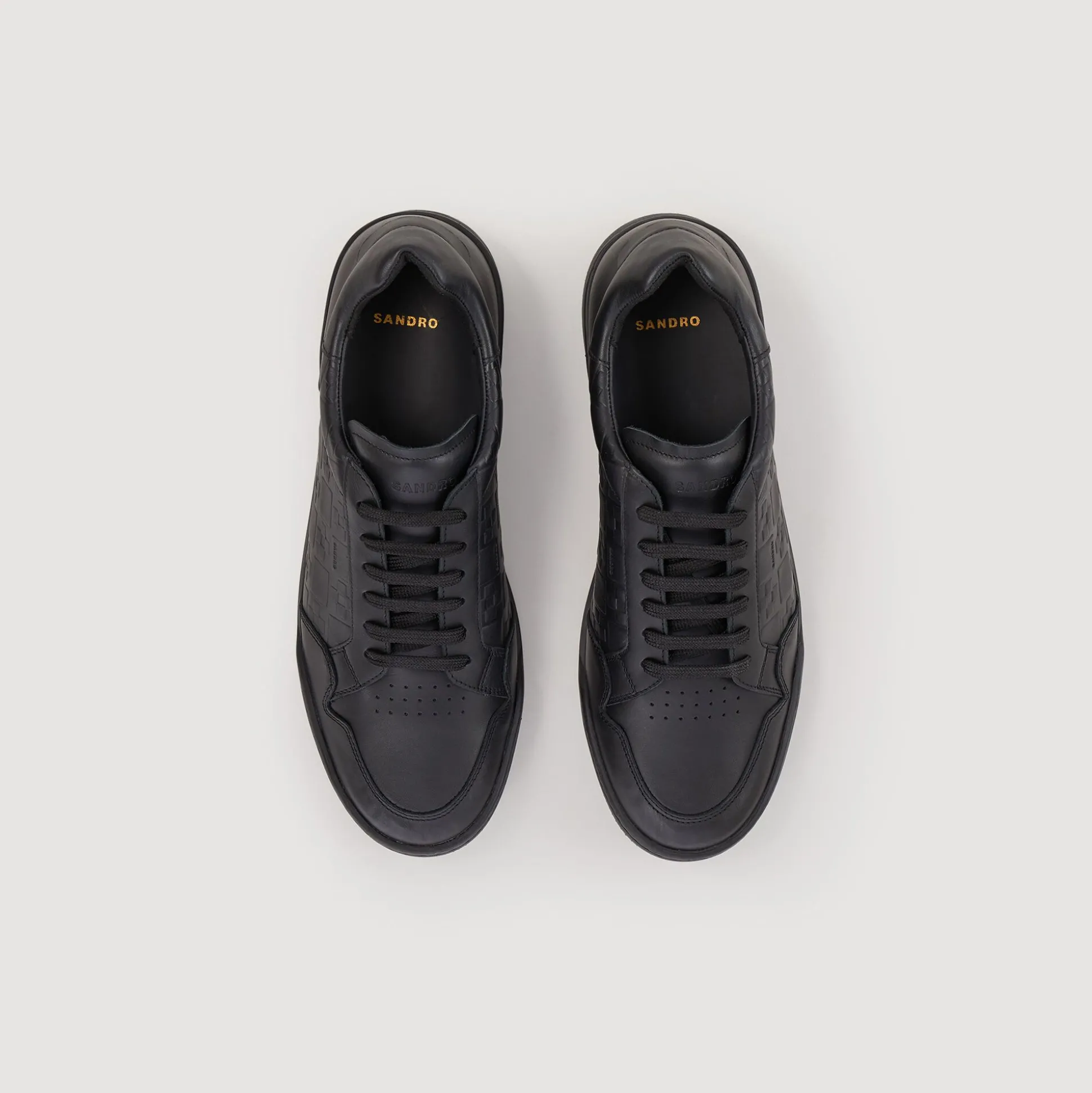 tenis_quadrado_de_couro_c_2.webp Sandro Paris Tenis Quadrado De Couro Com Relevo Cruzado-Homem Esportes